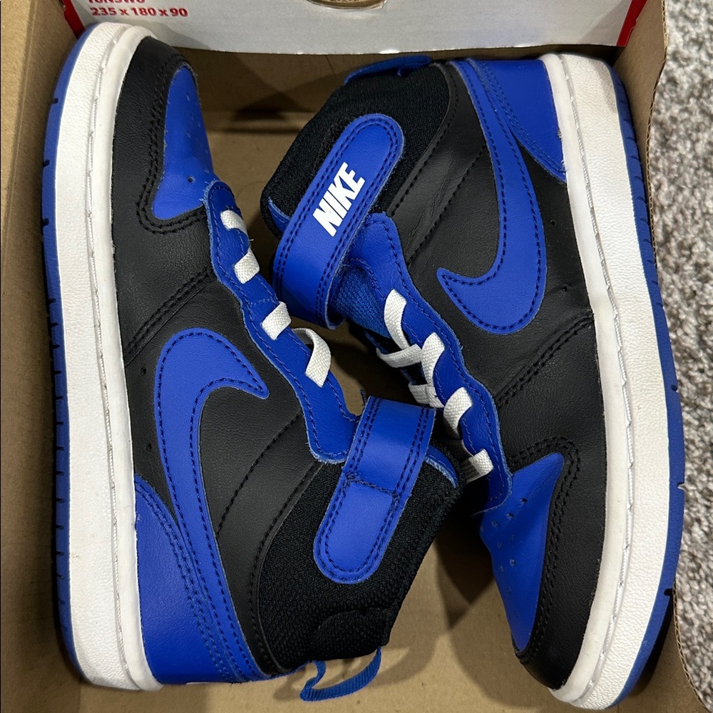 Nike Black and Blue High-Top Sneakers